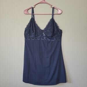 Delta‎ Burke Womens Navy Sleeveless Pullover Babydoll Slip Dress Size 3X